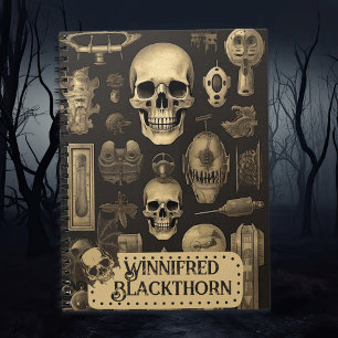 Carnet Crânes gothiques vintages, Monogramme d'Halloween 