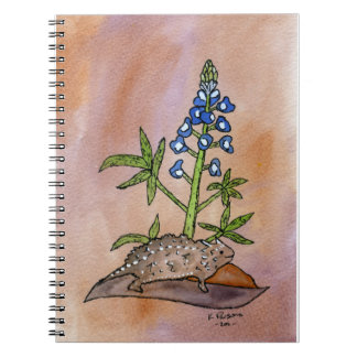 Carnet Crapaud corné avec le Bluebonnet
