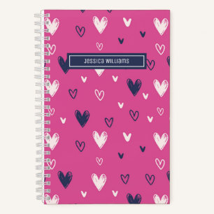 Carnet Crayon Coeur mignon Doodle Motif Sweet Love Rose