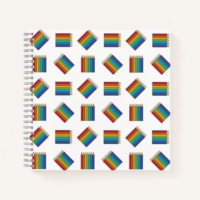 Carnet Crayons de couleur arc-en-ciel (Devant)