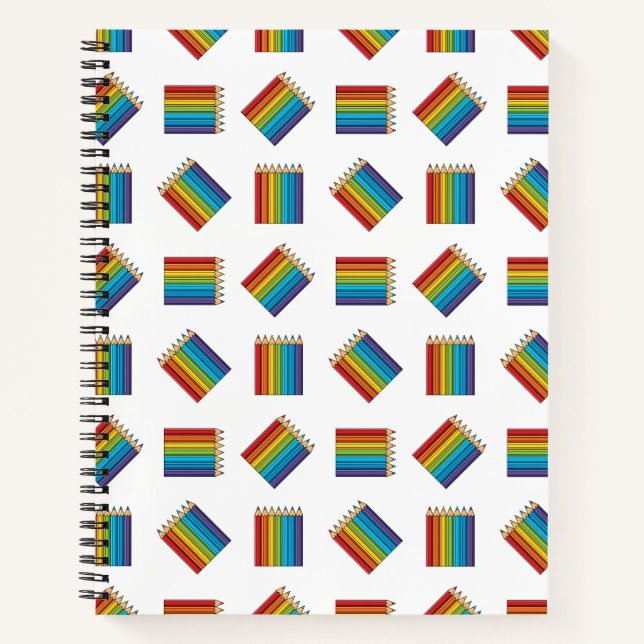 Carnet Crayons de couleur arc-en-ciel (Devant)