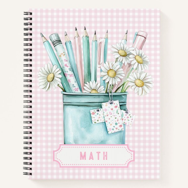 Carnet Crayons pastel | Mathématiques (Devant)
