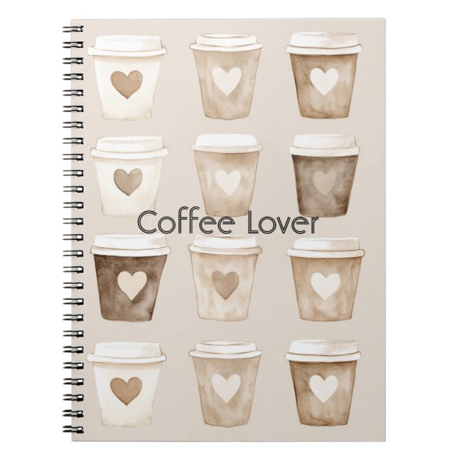 Carnet Cream Coffee Heart Cups (Devant)