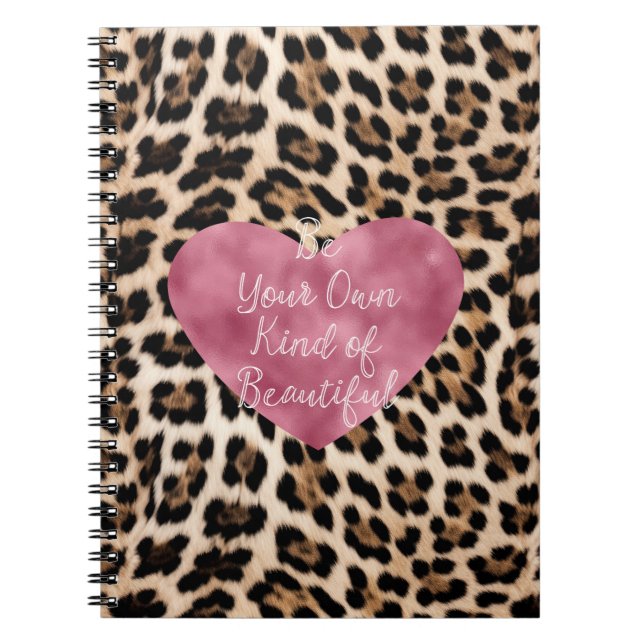 Carnet Creamy Brown Black Leopard Coeur Belle (Devant)
