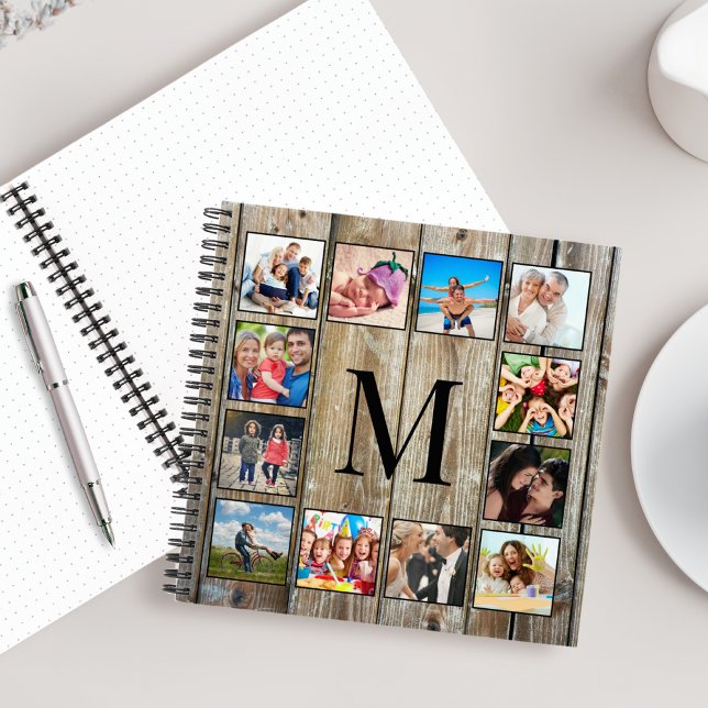 Carnet Create Your Custom Photo Collage Rustic Farmhouse (Créateur téléchargé)