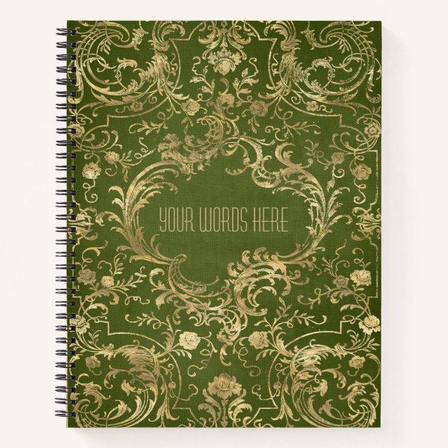 Carnet Create Your Own Gilded Olive Green Notebook (Devant)
