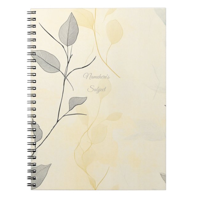 Carnet Create Your Own Yellow & Gray Floral Minimalist (Devant)