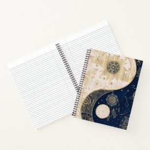 Carnet Creative Gold Yin Yang Night Day Mandala