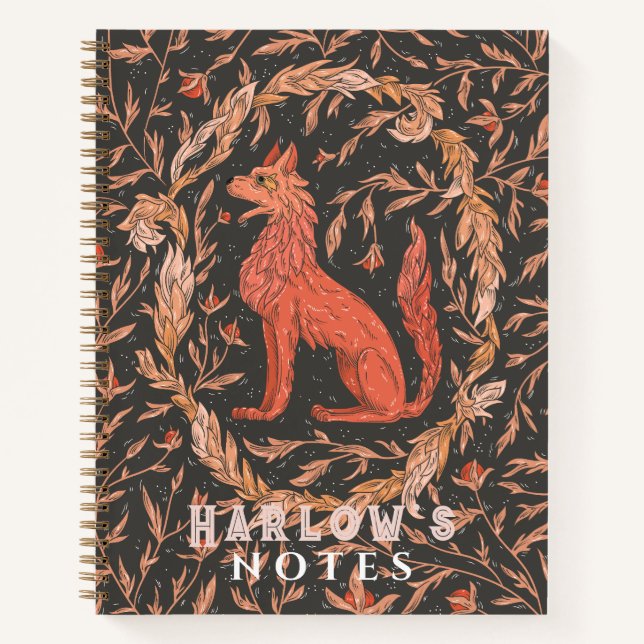 Carnet Créature mythique ressemblant à un loup/renard Rou (Devant)