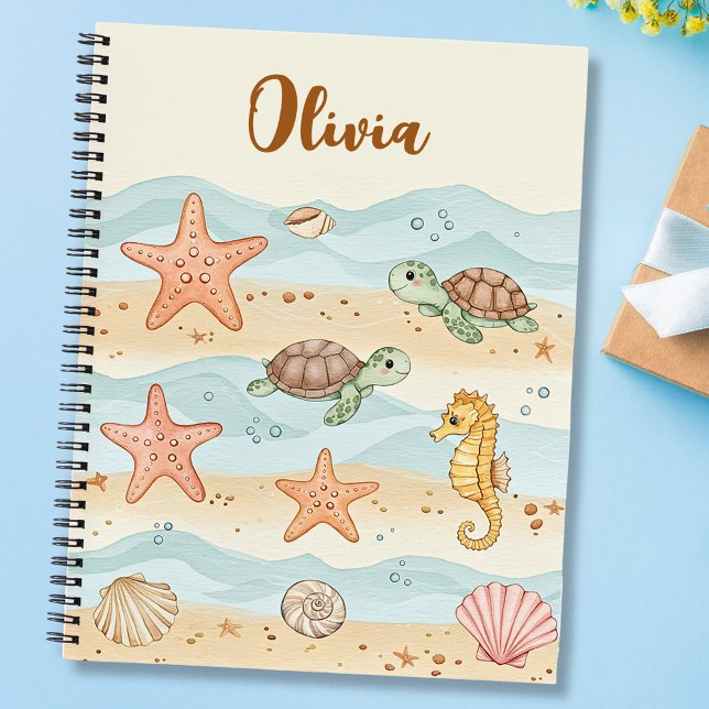 Carnet Créatures de mer bébé aquarelle fantaisistes (Créateur téléchargé)