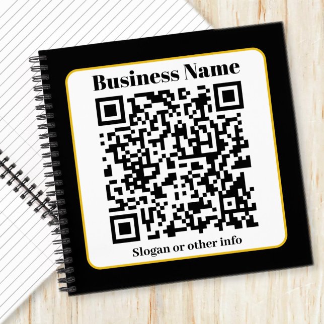 Carnet Créez votre propre code QR | Bordure noire blanche (Créateur téléchargé)