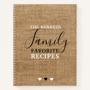 Carnet Créez votre propre famille Recettes favorites Burl