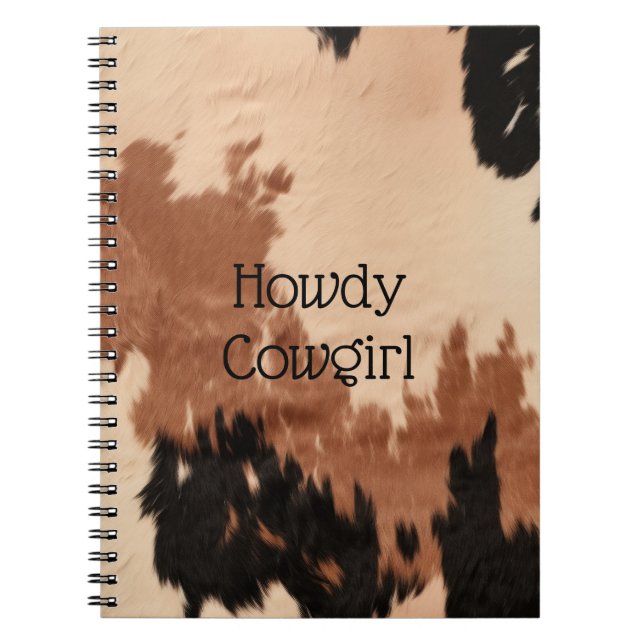 Carnet Crème Brown de cowhide (Devant)