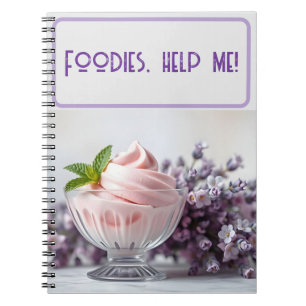 Carnet Crème de glace rose avec Fleurs Lilac et Menthe ve