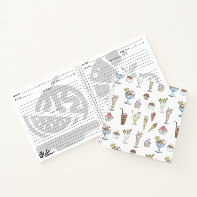 Carnet Crème de glace Sundae Motif blanc (Intérieur)