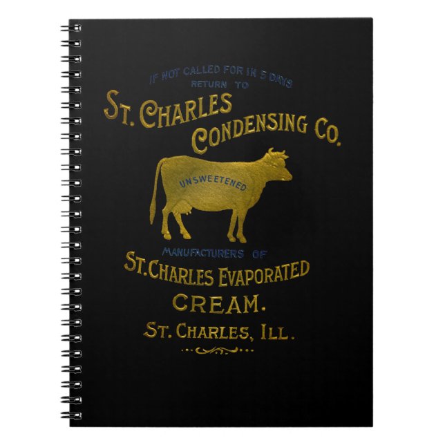 Carnet CRÈME DE LAIT DE VACHE LAITIÈRE St Charles Illinoi (Devant)