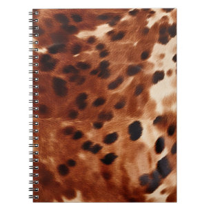 Carnet Crème de l'Ouest tacheté Brown Noir de cowhide