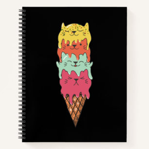 Carnet Crème glacée de chats mignonne Kawaii Kittens