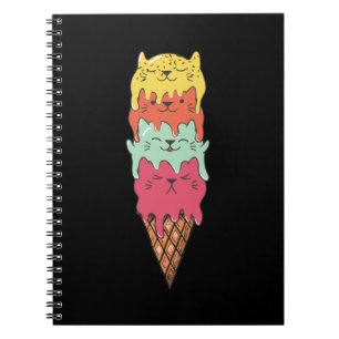 Carnet Crème glacée de chats mignonne Kawaii Kittens