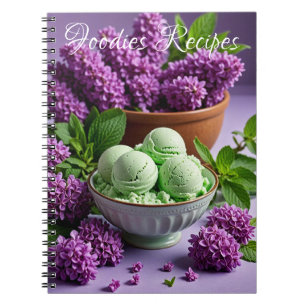 Carnet Crème Glacée Verte avec Fleurs de Lilas Recettes p