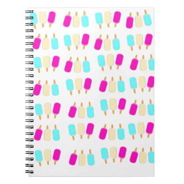 Carnet crème glglace trois couleurs (Devant)