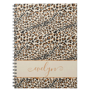 Carnet Crème Poster de animal léopard Tan Noir Personna