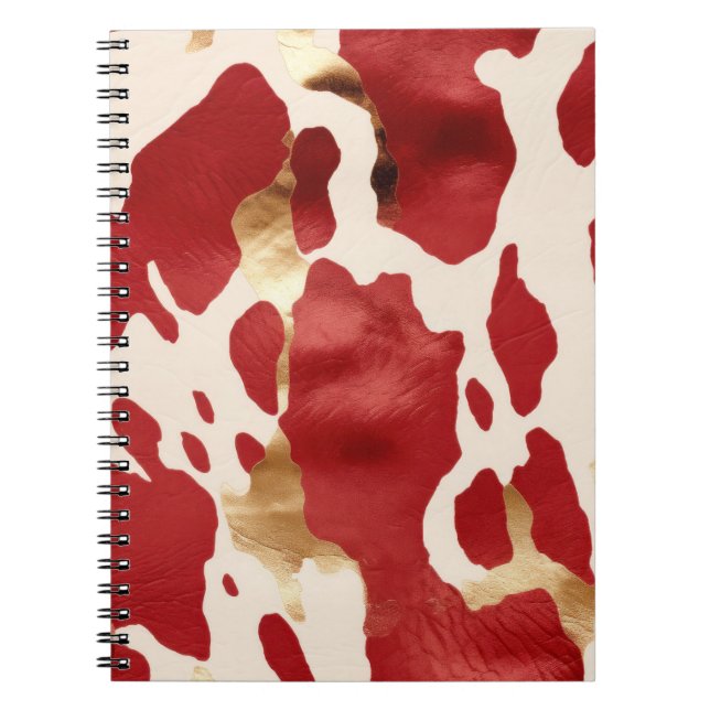 Carnet Crème Rouge Or Occidental Cowhide Howdy (Devant)