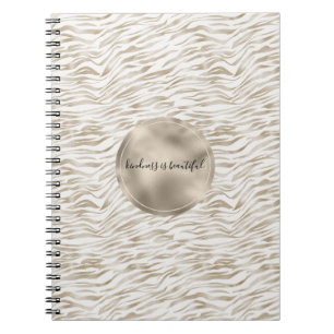 Carnet Crème Zen Blanc cacao Brown Zebra Imprimer