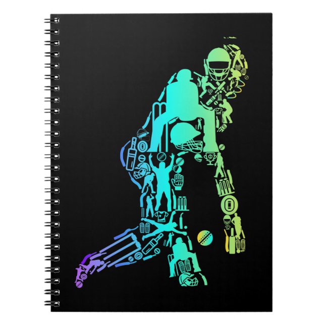 Carnet Cricket Sport Éléments Joueur de cricket (Devant)