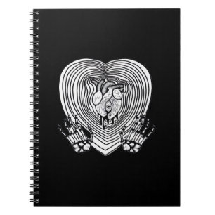 Carnet Crier Coeur classique - Squelette Mains Coeur