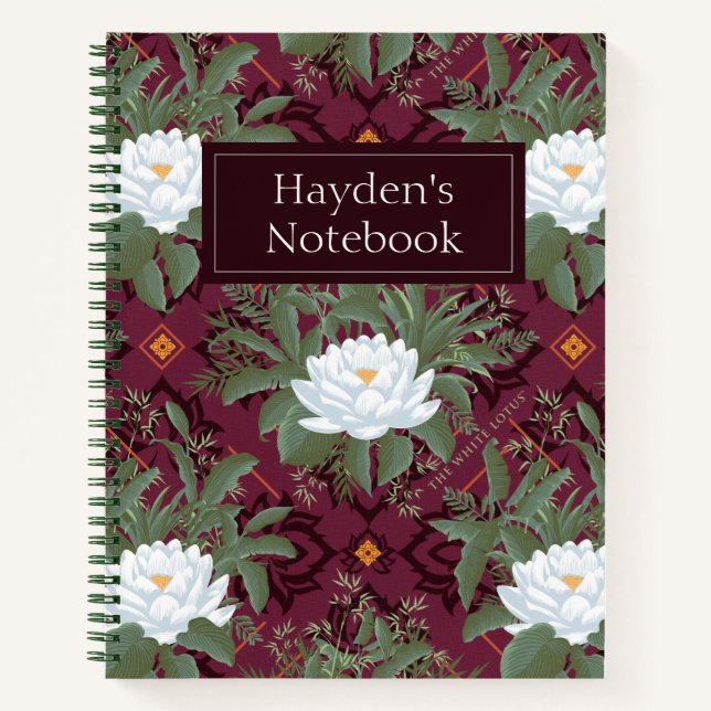 Carnet Crimson Lotus Elegance Motif - Le Lotus Blanc (Devant)