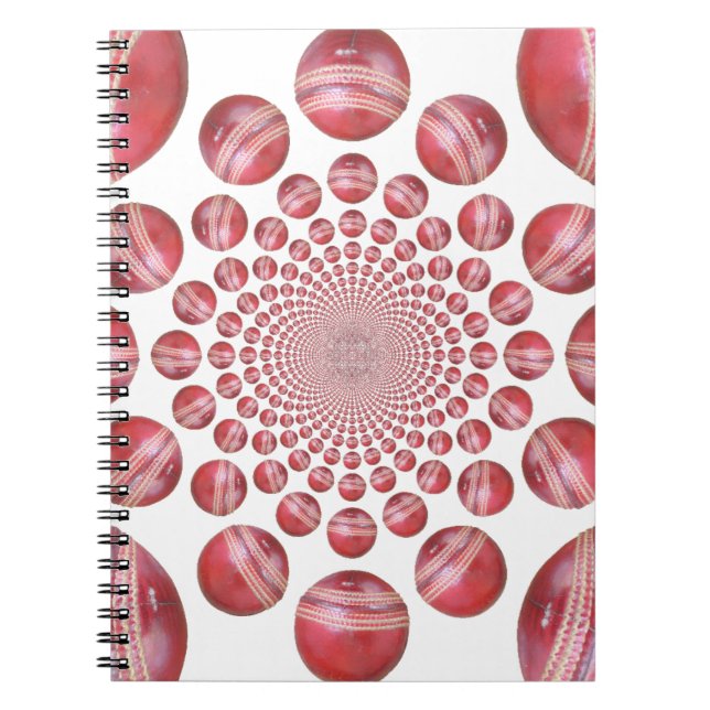 Carnet Crimson Vortex : Belle Balle de Cricket Rouge (Devant)