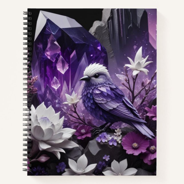 Carnet Cristal Imaginaire - Fleurs de jardin Oiseau (Devant)