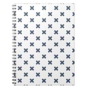 Carnet Crochets bleu-gris sur blanc