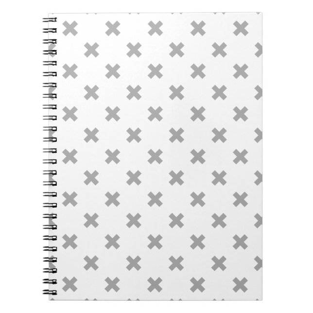 Carnet Crochets gris sur blanc (Devant)