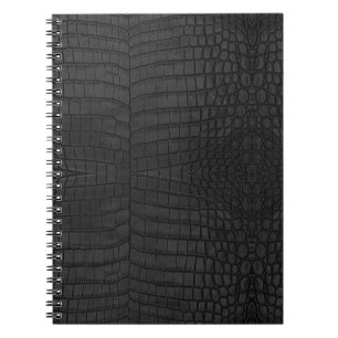 Carnet Crocodile noir en cuir imprimé