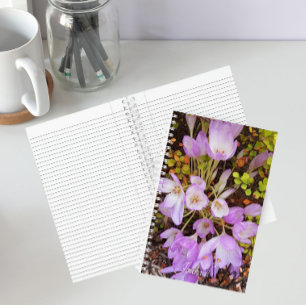 Carnet Crocus Floral d'Automne Violet