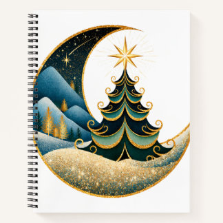Carnet Croissant de Lune Or Hiver Noël Merveilleux