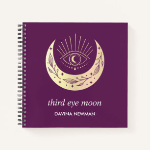 Carnet Croissant de lune troisième œil Boho Monogramme vi