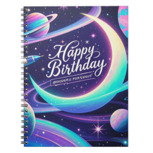 Carnet Croissant lune, étoiles, planètes
