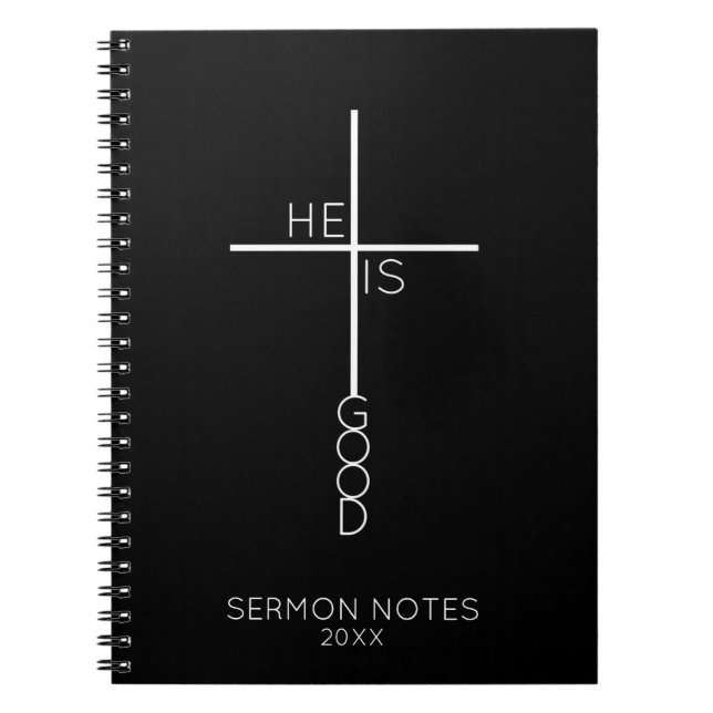 Carnet Croix Abstraite personnalisée minimaliste chrétien (Devant)