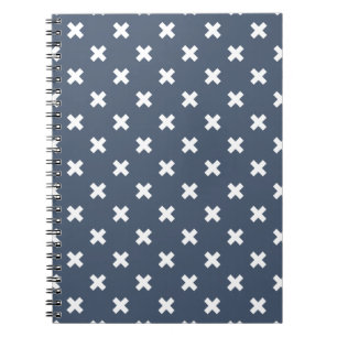 Carnet Croix blanches sur bleu-gris