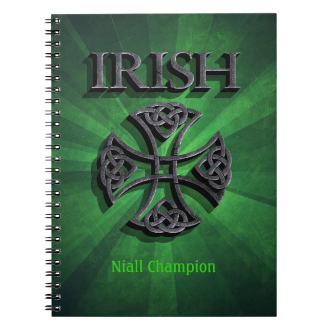 Carnet Croix celtique irlandaise personnalisée (Devant)