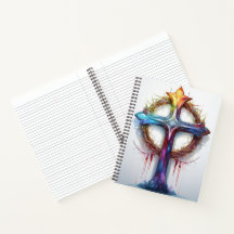 Croix chrétienne colorée sur la couronne d'épines