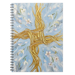 Carnet Croix de Sainte-Brigide Flocons de neige dorés Art