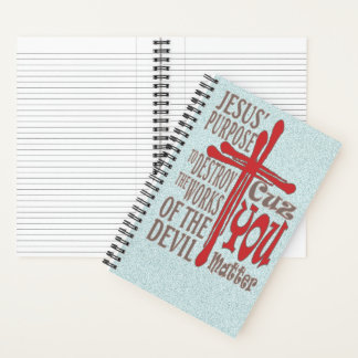 Carnet Croix du Christ sang rouge gouttes Cuz You Matt