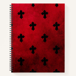 Carnet Croix rouge et noire gothique