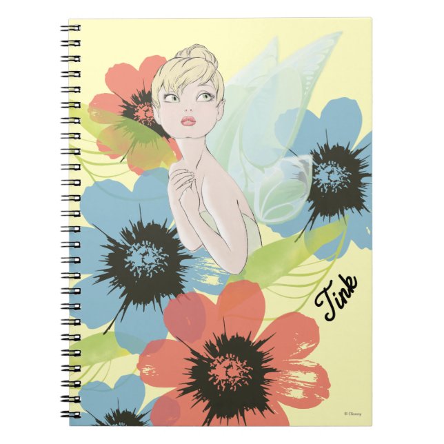 Carnet Croquis Bell Tinker Avec Fleurs Cosmos (Devant)