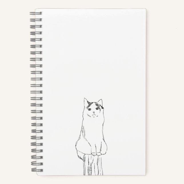Carnet Croquis de chat mignon moderne (Recto)