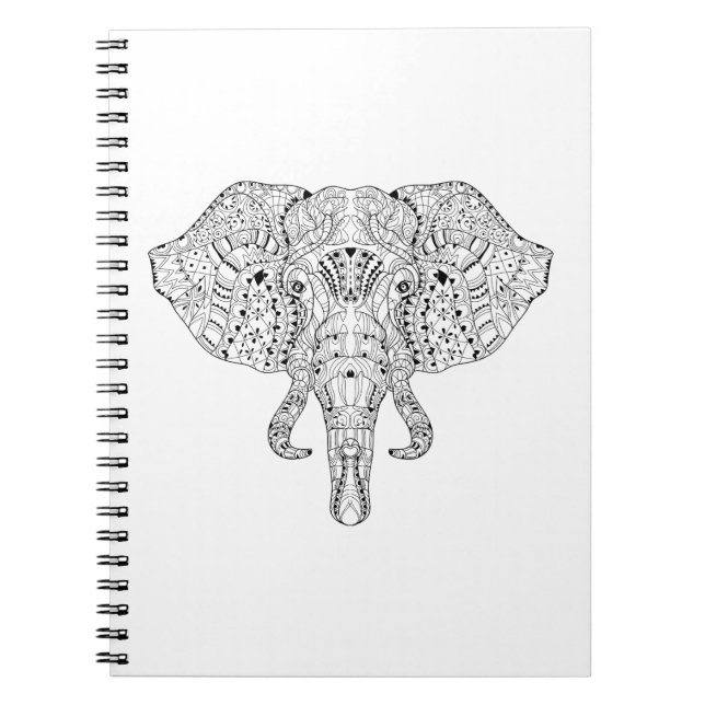 Carnet Croquis de griffonnage de tête d'éléphant (Devant)